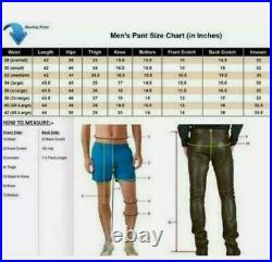 Men's 100% Real Leather Grey Pants Punk Kink Jeans Style BLUF Men Trousers Gay