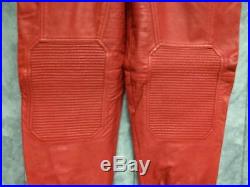 Men's Alessandrini NY Red Leather Joggers Pants Size Large LP0193
