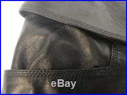 Men's Authentic Black GUCCI Leather Silk Lined Flare Leg Pants Size 34