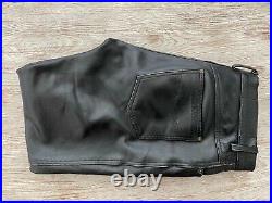 Men's BELSTAFF Leather Black Motorcycle Pants US 36, Vintage, Incredible Fit