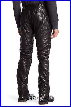 Men's Black BELSTAFF Genuine Leather Quilted Pant. New with tags! MSRP $1,995