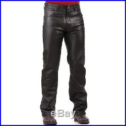 Men's Black Lambskin Leather Pants