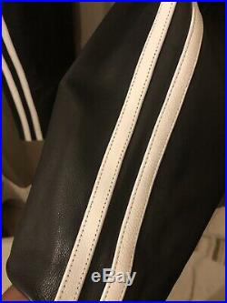 Men's Black Leather Breeches with white side stripes