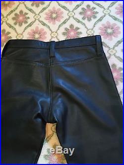 Men's Black Leather Pants with Snap-Off Codpiece