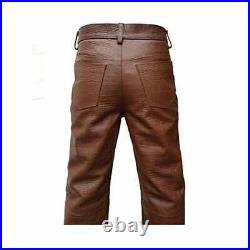 Men's Brown Leather Pant