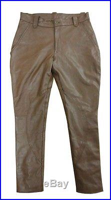 Men's Brown Nappa Leather Jodhpurs Pant Trouser New All Sizes
