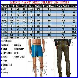 Men's Burgundy Leather slim fit Jeans pants