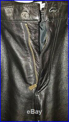 Men's Calvin Klein Black Leather Pants Size 34 x 31