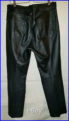 Men's Calvin Klein Black Leather Pants Size 34 x 31
