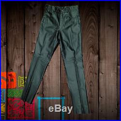 Men's Classic Genuine Leather Pants with Jean-Style Pocket