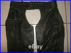 Men's Cool HEIN GERICKE Motorcycle Cruiser Leather Chaps Overpants. Size L