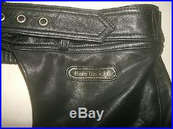 Men's Cool HEIN GERICKE Motorcycle Cruiser Leather Chaps Overpants. Size L