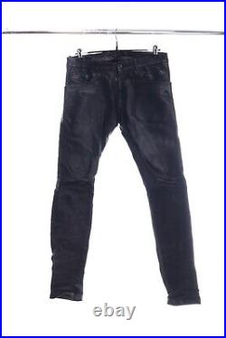 Men's DIESEL BLACK GOLD Black Lamb Leather Slim Casual Moto Biker Pants Size 29