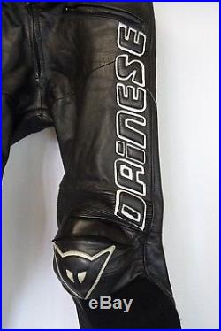 Men's Dainese Black Leather Motorcycle Trousers Pants W36 L30 AA1263