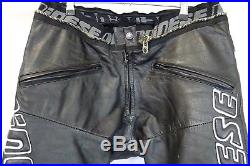 Men's Dainese Black Leather Motorcycle Trousers Pants W36 L30 AA1263