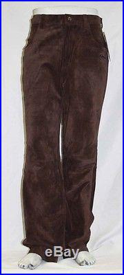Men's Davoucci Brown Suede 100% Genuine Leather Pants