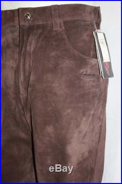 Men's Davoucci Brown Suede 100% Genuine Leather Pants
