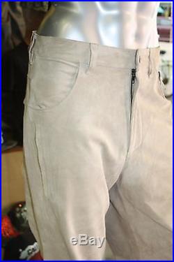 Men's Davoucci Toupe 100% Genuine Suede Leather Pants