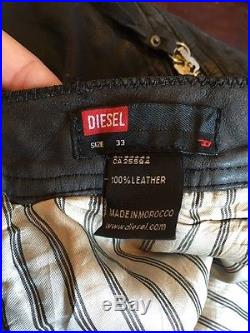 Men's Diesel Leather Pants Size 33