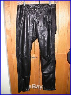 Men's Dsquared2 dsquared leather biker motorcycle pants size 32, needs repair