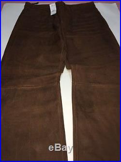 Men's Genuine Leather Pants Trousers Jeans By Express 34 X 30 Brand New W Tags