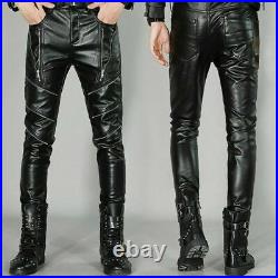 Men's Genuine Leather slim fit Biker trouser pants MP30