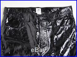 Men's H&M STUDIO Leather Coated Pants 29W 31W Trousers Biker Style $350 Black