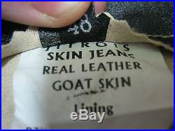Men's JITROIS 100% Genuine Black Goatskin Leather Trousers. Stretch Pants Biker