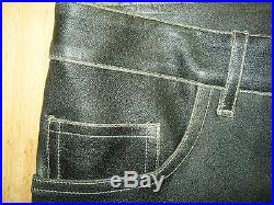 Men's JITROIS 100% Genuine Stretch Leather Trousers. Cuir Pants. W34 W36. Biker