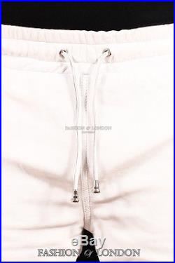 Men's JOGGER White Lambskin Premium Leather Jogging Trouser Track Suit Draw Pant
