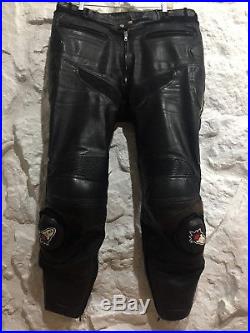 Men's Joe Rocket Black Leather Motorcycle Riding Pants Sz 40