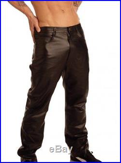 Men's Lambskin 501 Jeans Style Leather Pants SIZE 34 and 38