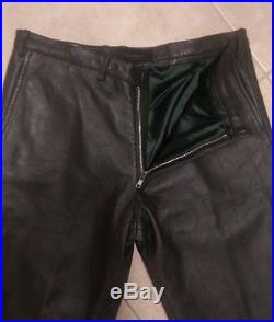 Men's Lambskin Nappa Leather Pants Dark/Forest Green, New without tags