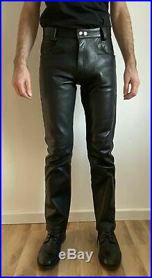 Men's Leather Jeans Thigh Fit Outrageously Luxury Pants Trousers Hot