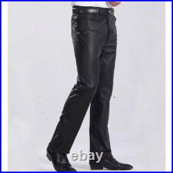 Men's Leather Pant Genuine Lambskin Black Slim Fit Biker Leather Pant
