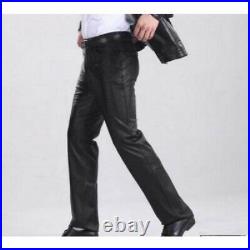 Men's Leather Pant Genuine Lambskin Black Slim Fit Biker Leather Pant