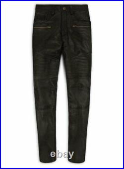 Men's Leather Pant Genuine Lambskin Leather Biker Jeans Style Motorcycle Pant
