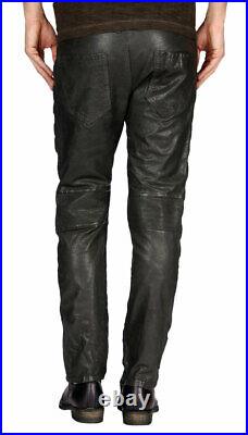 Men's Leather Pant Genuine Lambskin Leather Jeans Style Slim fit Casual Pant-009
