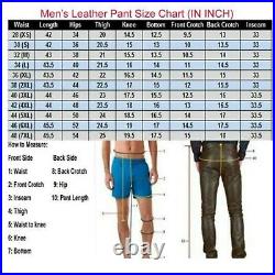 Men's Leather Pant Genuine Lambskin Leather Jeans Style Slim fit Casual Pant-009
