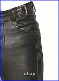 Men's Leather Pant Genuine Sheepskin Leather Black Stylish Motorcycle Pant