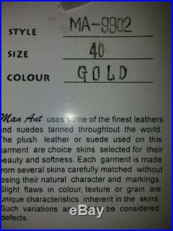 Men's Leather Pant Gold Tan New Gen leather Designer Biker Motorcycle Man Art 36