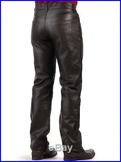 Men's Leather Pants 100% New Genuine Sheep Napa Designer Biker Motorcycle! MP01
