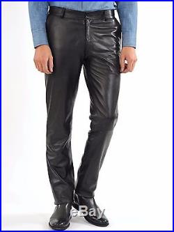 Men's Leather Pants 100% New Genuine Sheep Napa Designer Biker Motorcycle! MP02