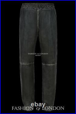 Men's Leather Trouser Black Vintage Nappa Jogging Bottom Sweat Track Pants 3040
