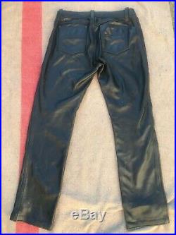 Men's Leather Uniform Vintage Pants