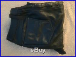 Men's Leather Uniform Vintage Pants