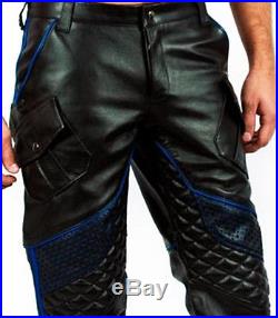 Men`s Leather trousers new black leather pants fetish leather jeans