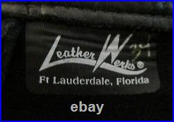 Men's LeatherWerks Black Leather Unlined Jean Cut Pants Size 34 Unhemmed