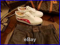 Men's Louis Vuitton Leather Antiqued LookJeans Very Rare Sold Out Retails $7,000