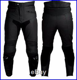 Men's Matte Finish Leather Motorcycle Racing Pant Inseam Length 28 To 34 LLL-756